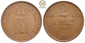 2 øre 1923 Haakon VII. Kv.0/01