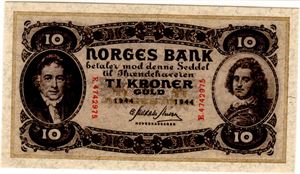 10 kroner 1944 E Kv.0