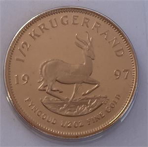 South Afrika 1/2 krugerrand 1997 17 g. 0,99 gull Kv.Proof