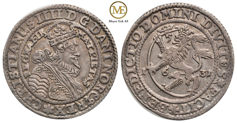 1/4 speciedaler 1631 Christian IV. Kv.01
