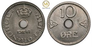 10 øre 1947 Haakon VII. Prakt