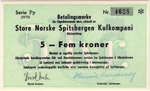 5 kroner 1970 Pp. Store Norske SK. 66 EPQ