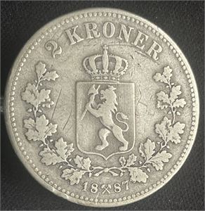 2 kroner 1887 Kv.1