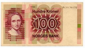 100 kroner 1980 HC erstatning ex. Skilling 10.10.15