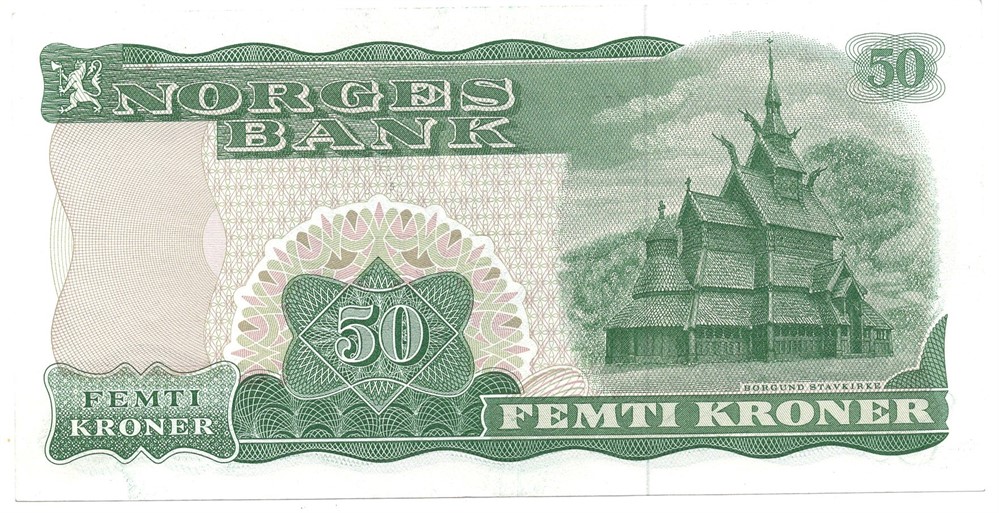 50 kroner 1975 Z.0157289. Erstatningsseddel. SSS-seddel. Kv.0