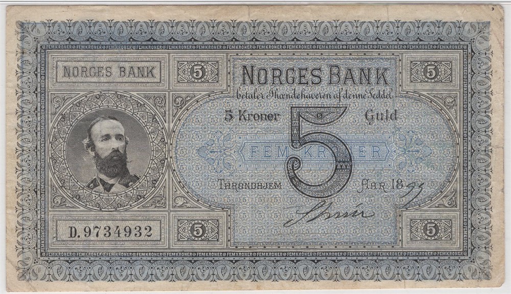 5 kroner 1899 D.9734932. Kv.1/1+