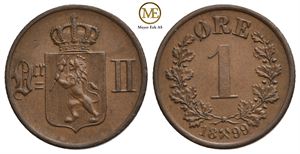 1 øre 1899 Oscar II. Kv.0/01