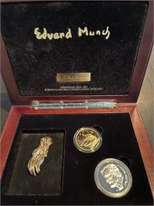 Edvard Munch set. 2007 with 50 euro gold and silver