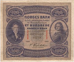 100 kroner 1931 A.8796298. Kv.1/1+