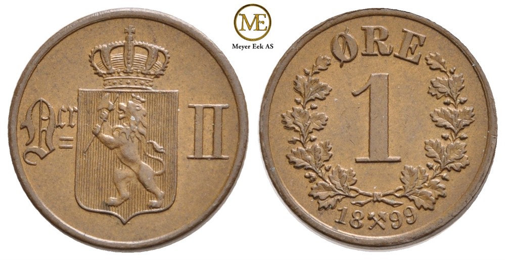 1 øre 1899 Oscar II. Kv.0