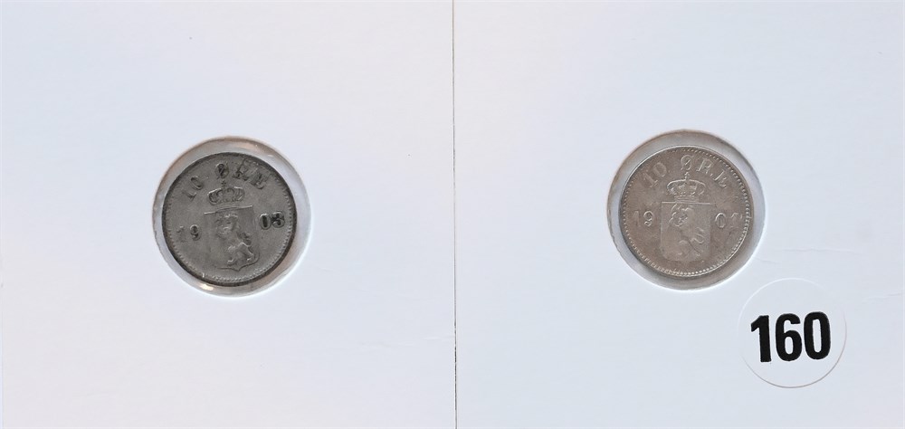 Norge 10 øre 1901 og 1903 kv. 1