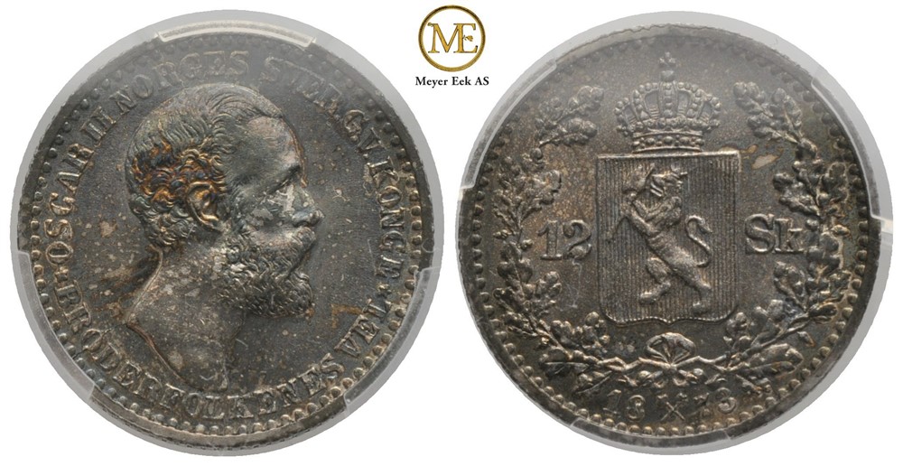 12 skilling 1873 Oscar I. Kv.0