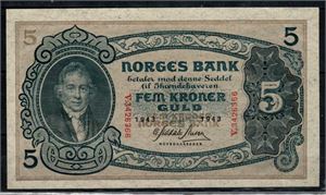 5 krone 1943 V kv. 1+
