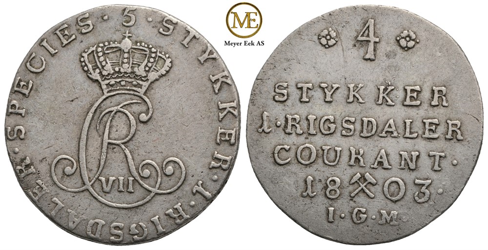 24 skilling 1803 Christian VII. Kv.1+