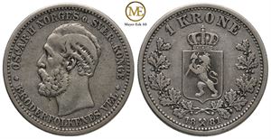 1 krone 1881 Oscar II. Kv.1