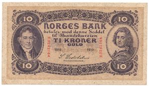 10 kroner 1919 H.0242164. Kv.0