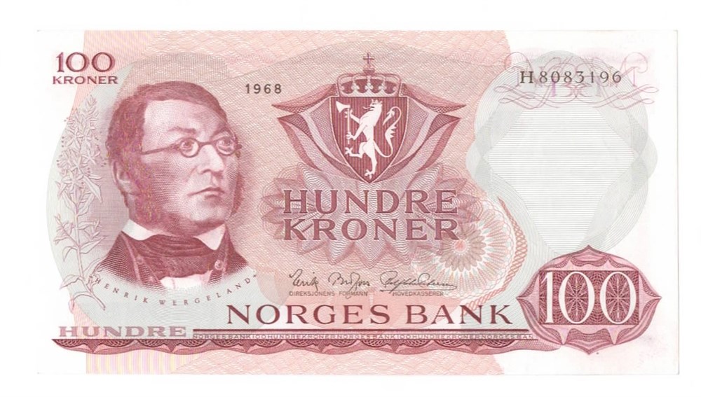 Norge 100 kroner 1968 H kv. 0