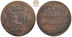 2 skilling 1834 Carl XIV Johan. Kv.1/1+