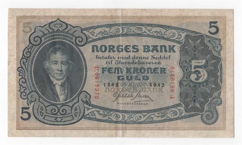 5 kroner 1942 U kv. 1