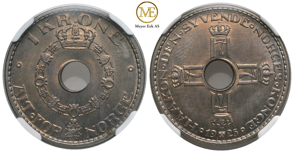 1 krone 1925 Haakon VII. Kv.0