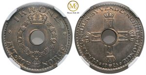1 krone 1925 Haakon VII. Kv.0