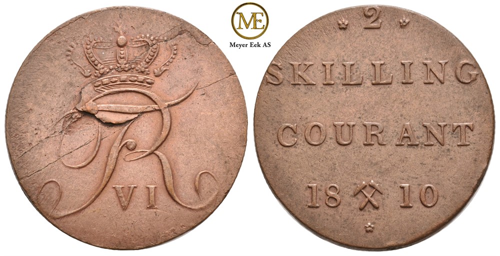 2 skilling 1810 Frederik VI. Kv.0/01