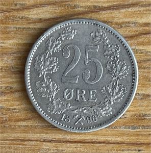 25 øre 1896 Kv.1+