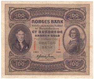 100 kroner 1941 B.8188272. Kv.1/1+