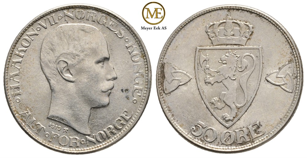 50 øre 1919 Haakon VII. Kv.0
