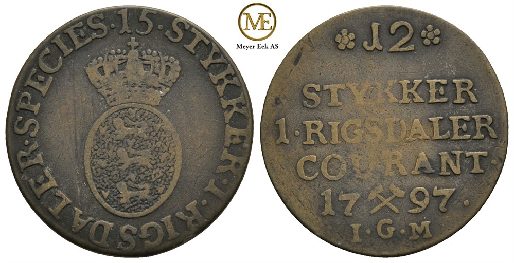 8 skilling 1797 Christian VII. Samtidig forfalskning. Kv.1