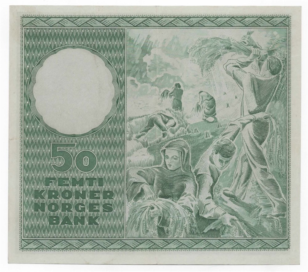 Norge 50 kroner 1952 A kv. 0/01