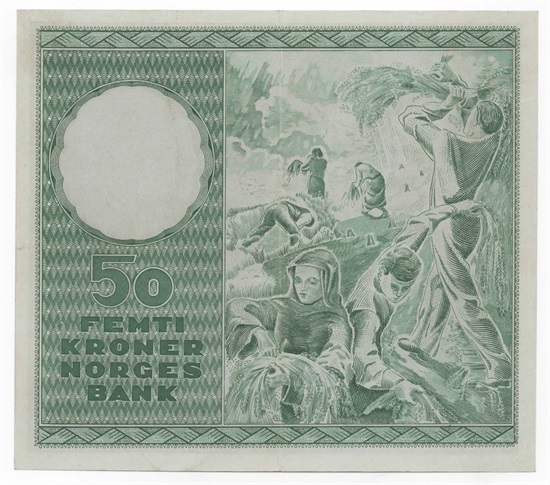 Norge 50 kroner 1952 A kv. 0/01