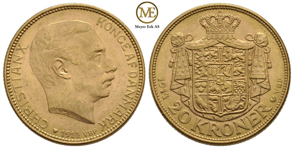 20 kroner 1914 Christian X. Kv.0/01
