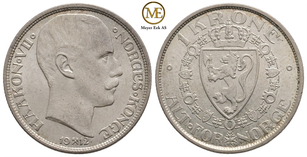 1 krone 1912 Haakon VII. Kv.0/01