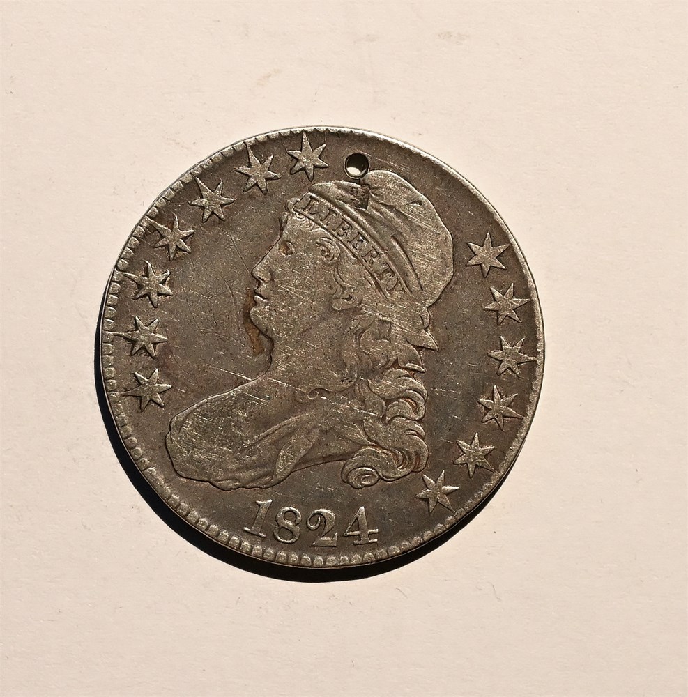 USA 1/2 dollar 1824  kv. 1/1+