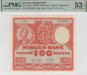 100 kroner 1960 G. I serie. Kv.01