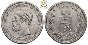 1 krone 1892 Oscar II. Kv.01