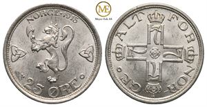 25 øre 1915 Haakon VII. Kv.0