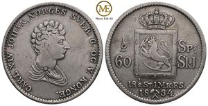 1/2 speciedaler 1834 Carl XIV Johan. Kv.1/1+