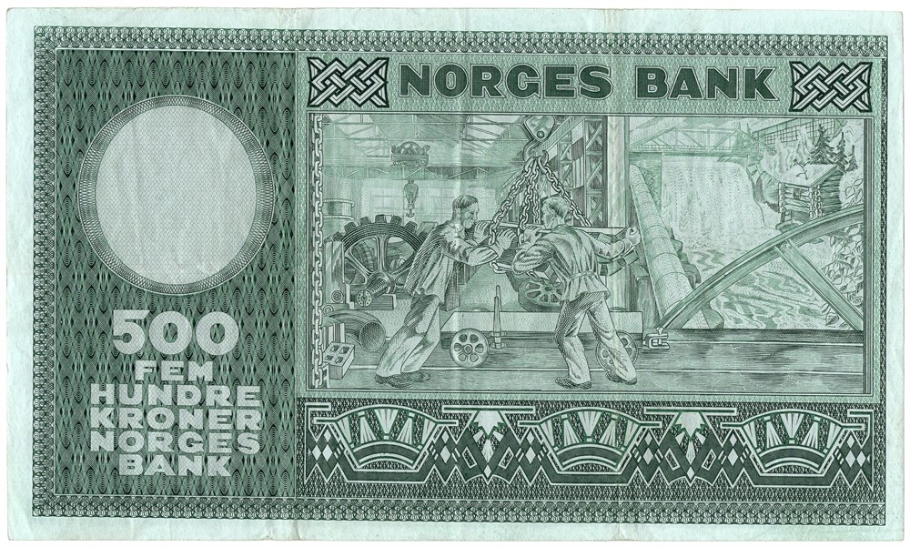 500 kroner 1975 G.2007227 erstatningsseddel. Kv.1+