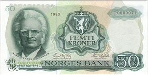 50 kroner 1974 F.0000017. Kv.0