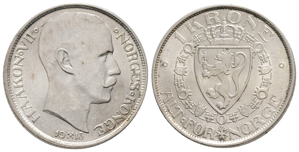 1 krone 1913 Haakon VII. Kv.0