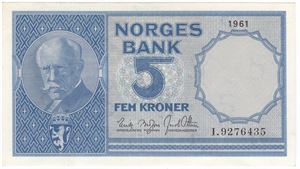 5 kroner 1961 I. Kv.0