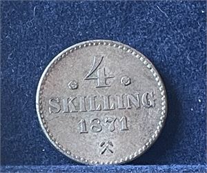 4 skilling 1871 Kv.1+