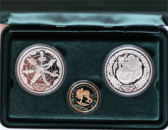 Australia 100 dollar 2000 + 2 sølv mynter kv. Proof