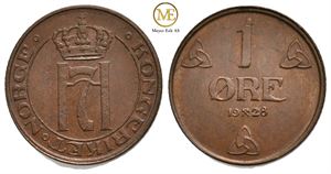 1 øre 1928 Haakon VII. Prakt eks.