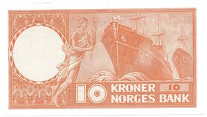 10 kroner 1967 X.1464268 erstatningsseddel. Kv.0