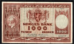 1000 kroner 1974 A kv. 1