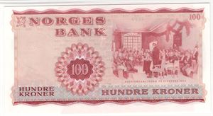 100 kroner 1968 Z.8 mill Erstatningsseddel. Kv.0