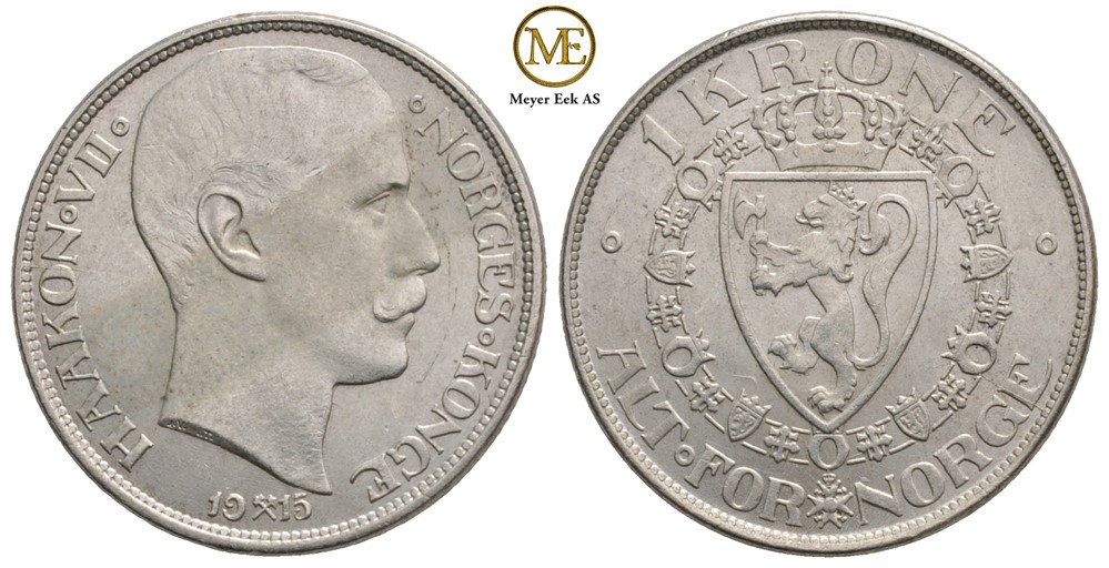 1 krone 1915 Haakon VII. Kv.01
